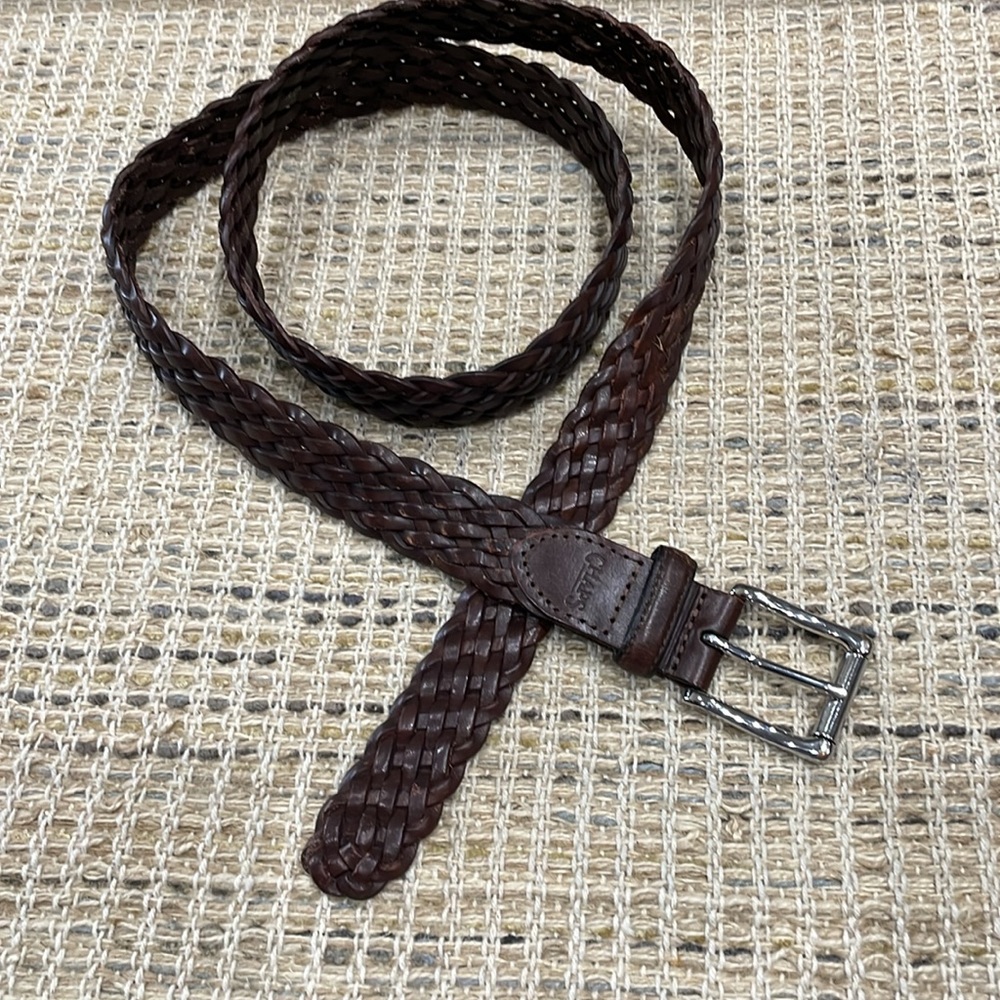 Chaps Brown Braided Leather Belt Size 44